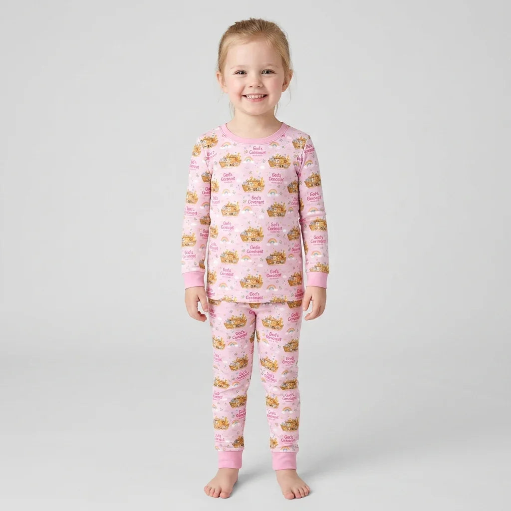 Zweiteiliges Langarm-Pyjama-Set mit Sommerfrüchten