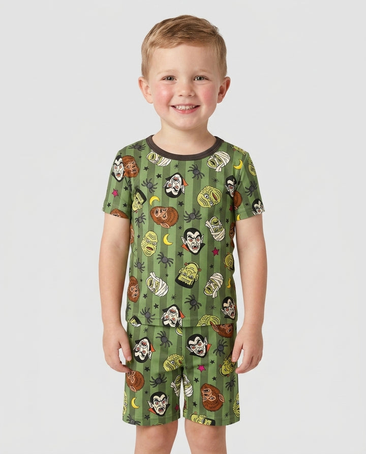 Creepy Crew Family Matching Bamboo Two Piece Short Sleeve Shorts Pajama Set