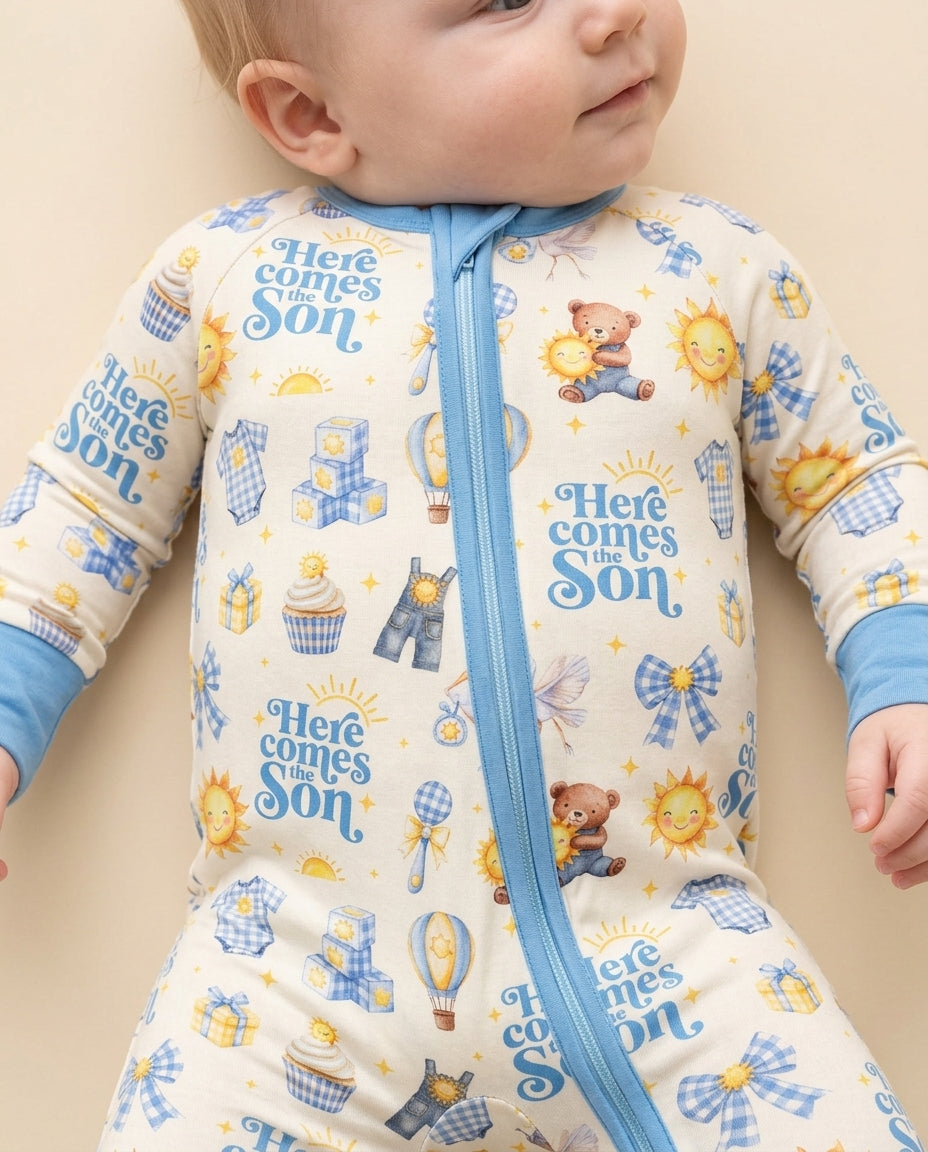 Gerippte Babykleidung mit individuellem Foto - Weich &amp; Skizzenhaft