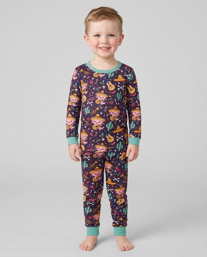 Axolotl Fiesta Bamboo Two Piece Long Sleeve Pajama Set