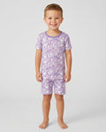 Cute Ghost Halloween Pastel Purple Spooky Bamboo Two Piece Short Sleeve Shorts Pajama Set