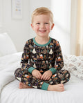 Cute Ghost Witchy Halloween Magic Library Bamboo Two Piece Long Sleeve Pajama Set