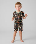 Cute Ghost Witchy Halloween Magic Library Bamboo Two Piece Short Sleeve Shorts Pajama Set