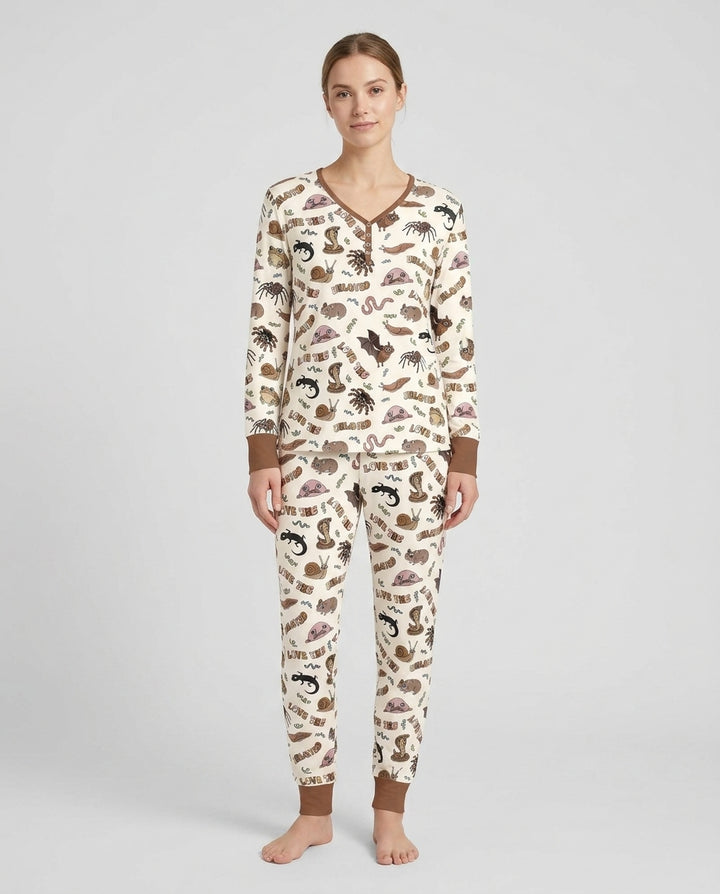 Vorlage Bambus Damen Pyjama Set