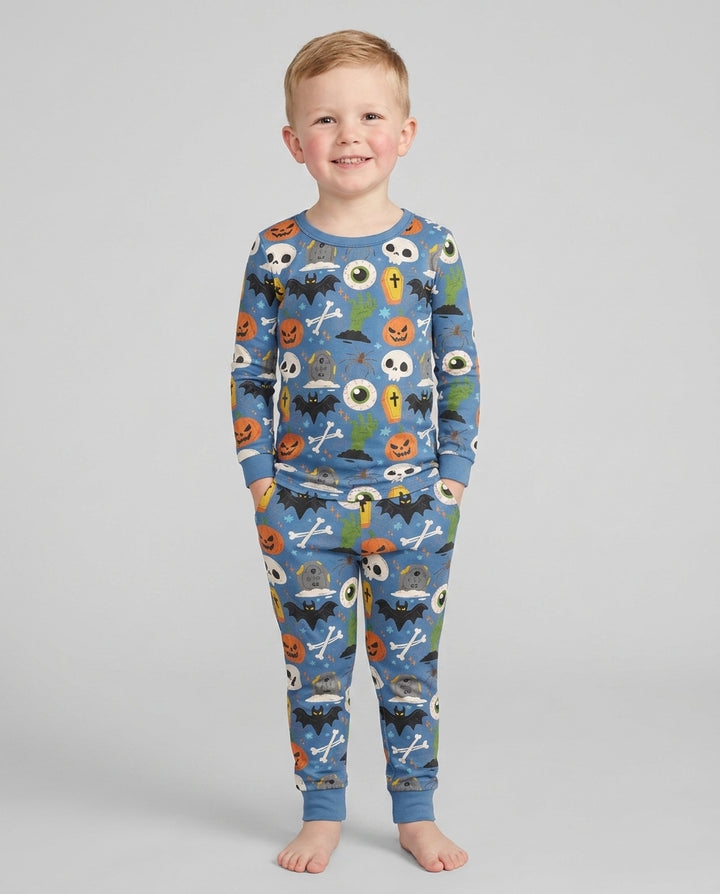 Little Monsters Bamboo Two Piece Long Sleeve Pajama Set For Halloween