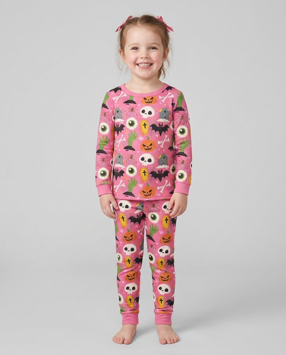 Little Monsters Bamboo Two Piece Long Sleeve Pajama Set For Halloween