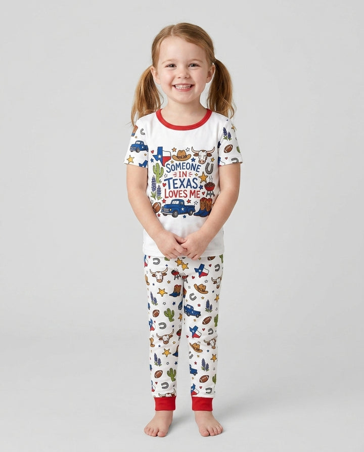 Someone in Texas Loves Me Bamboo Two Piece Short Sleeve Pajama Set