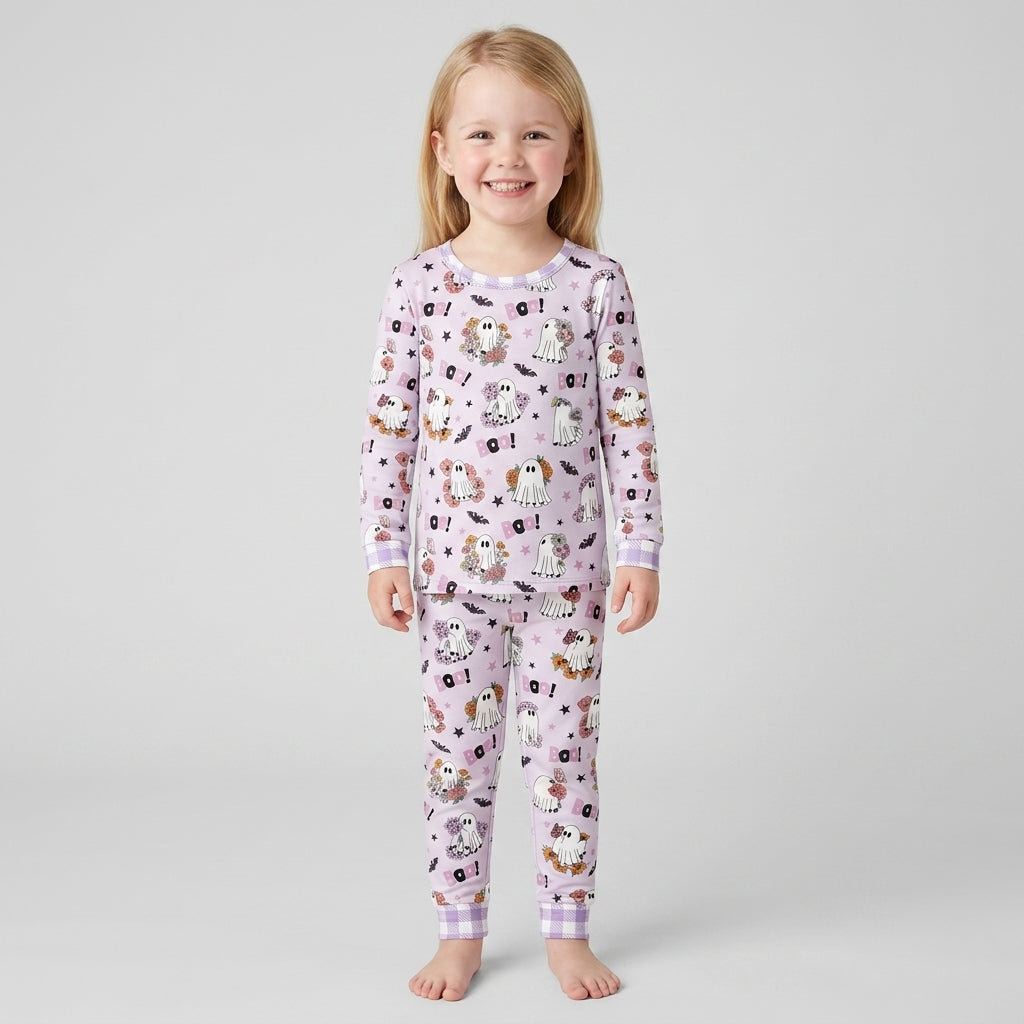 Blooming Boo Crew Bamboo Two Piece Long Sleeve Pajama Set