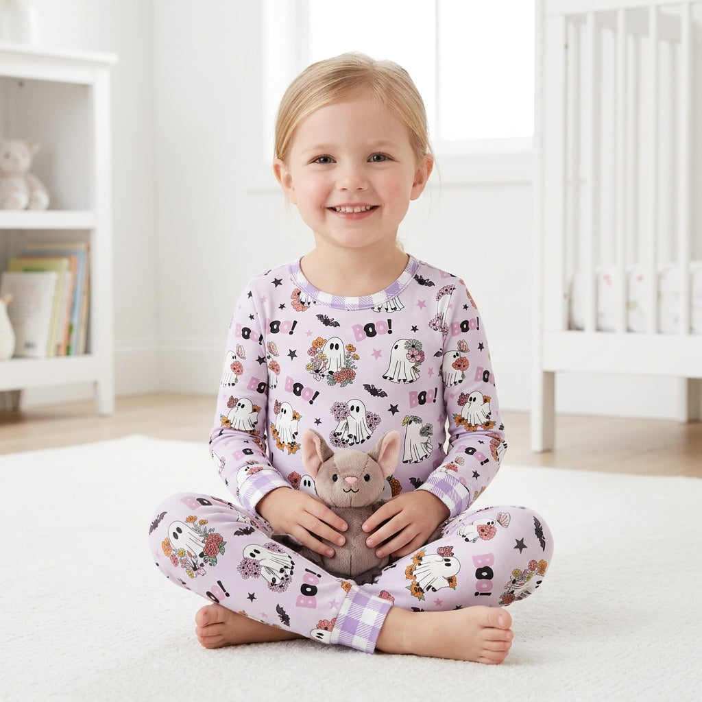 Blooming Boo Crew Bamboo Two Piece Long Sleeve Pajama Set