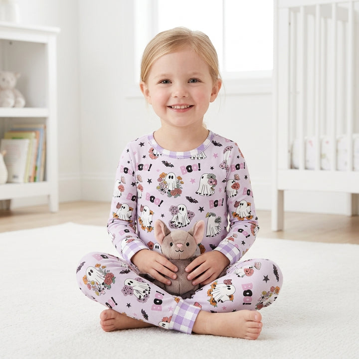 Blooming Boo Crew Bamboo Two Piece Long Sleeve Pajama Set