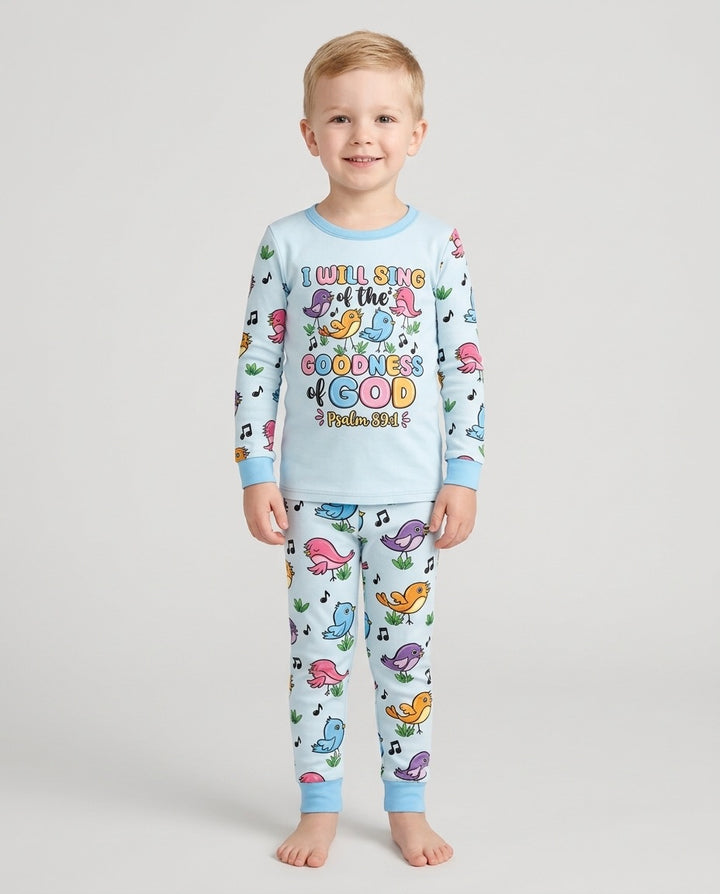 I Will Sing of the Goodness of God Bamboo Two Piece Long Sleeve Pajama Set