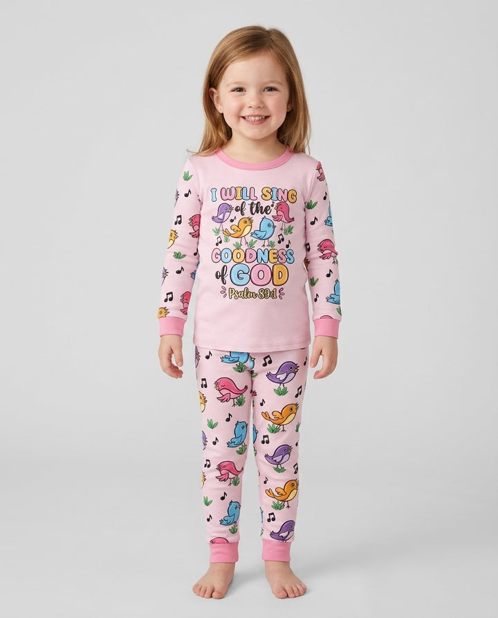 I Will Sing of the Goodness of God Bamboo Two Piece Long Sleeve Pajama Set