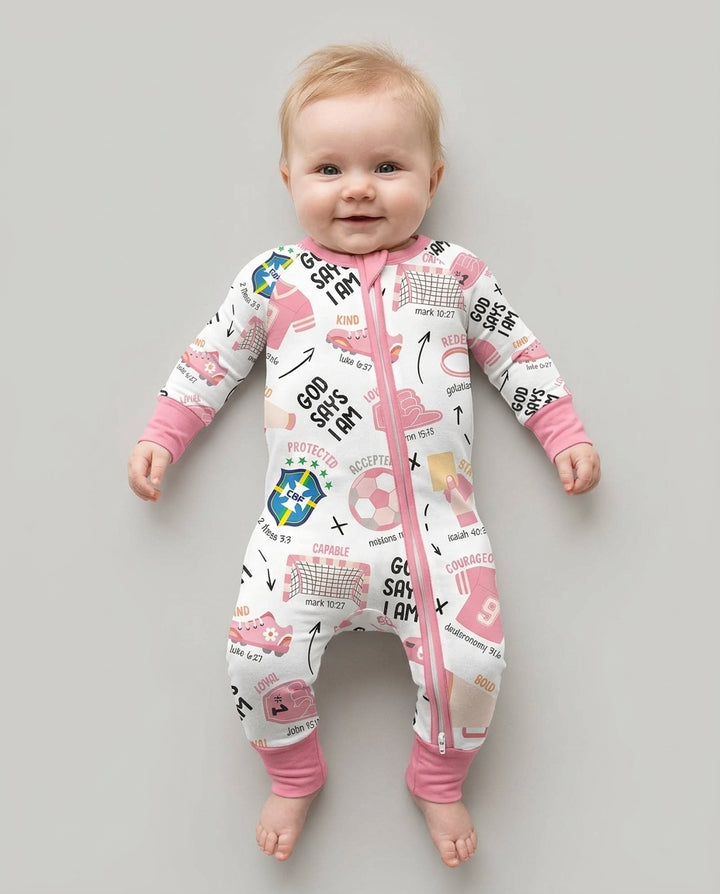 Personalized God Says I Am SOCCER Bamboo Convertible Zippy