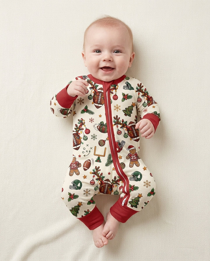 Football Christmas Merry Kickmas Bamboo Convertible Zippy