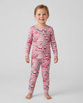 Pink Snowmen Bamboo Two Piece Long Sleeve Pajama Set