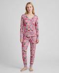 Pink Snowmen Bamboo Women Pajama Set