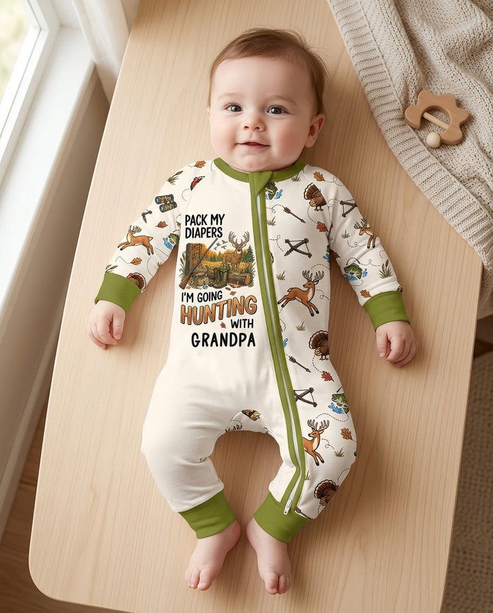 Personalized Pack My Diapers I'm Going Hunting Bamboo Convertible Zippy