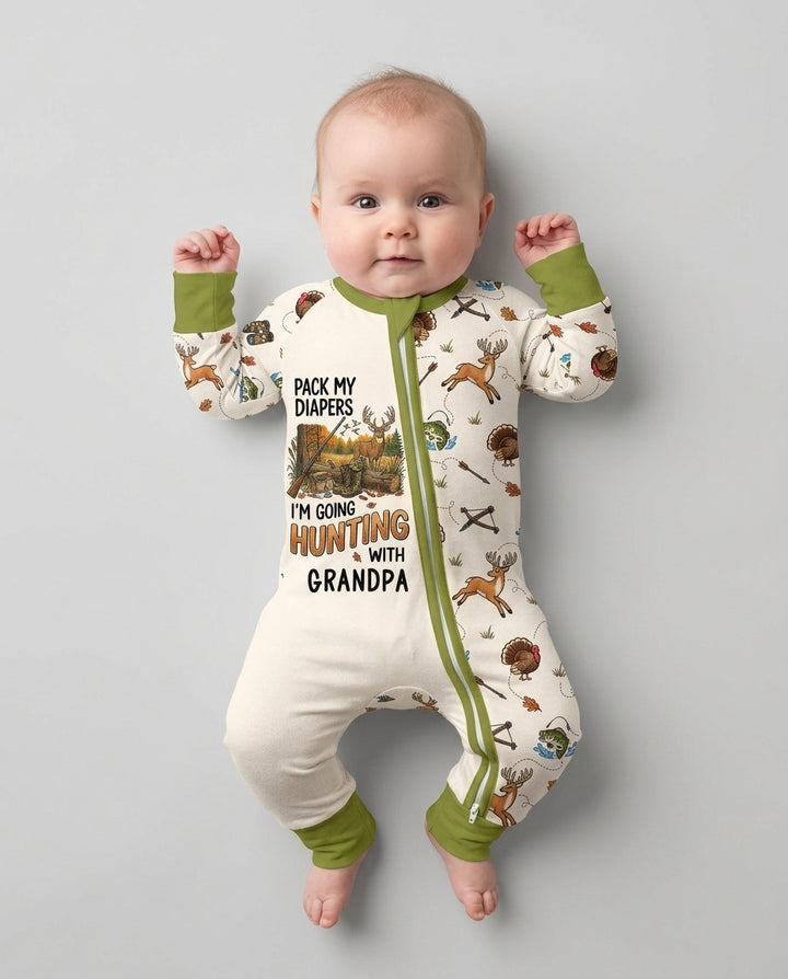 Personalized Pack My Diapers I'm Going Hunting Bamboo Convertible Zippy