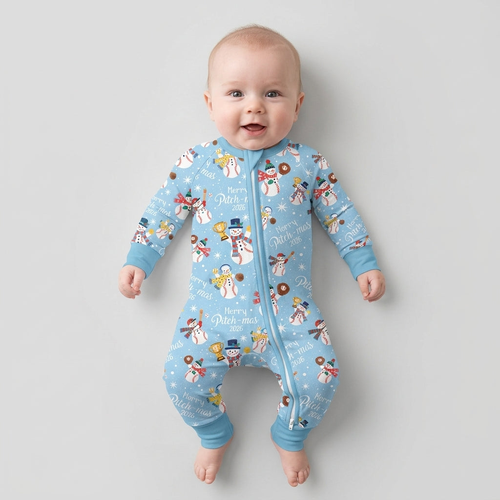 Baseball Christmas Non-custom Version Bamboo Convertible Zippy