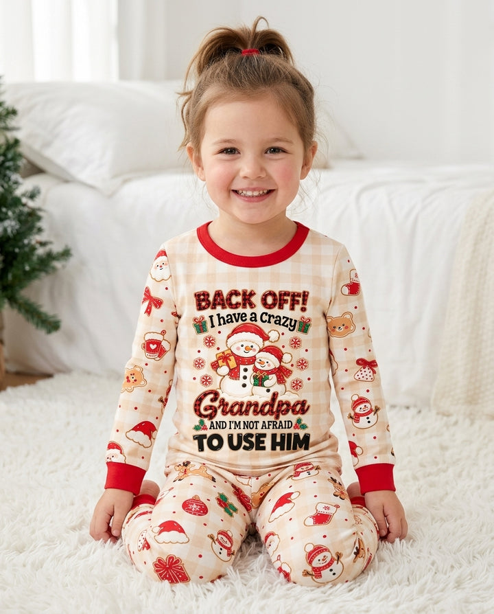 Back Off I Have A Crazy Grandpa Bamboo Two Piece Long Sleeve Pajama Set