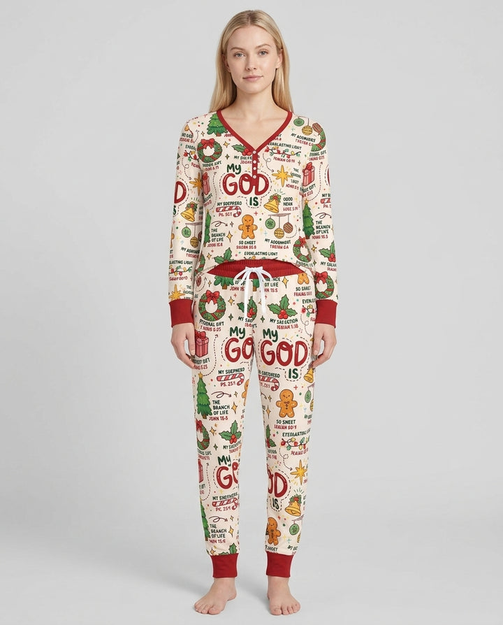 Christmas My God Is Bamboo Women Pajama Set
