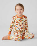 Thanksgiving Turkey Wine Harvest Bamboo Two Piece Long Sleeve Pajama Set