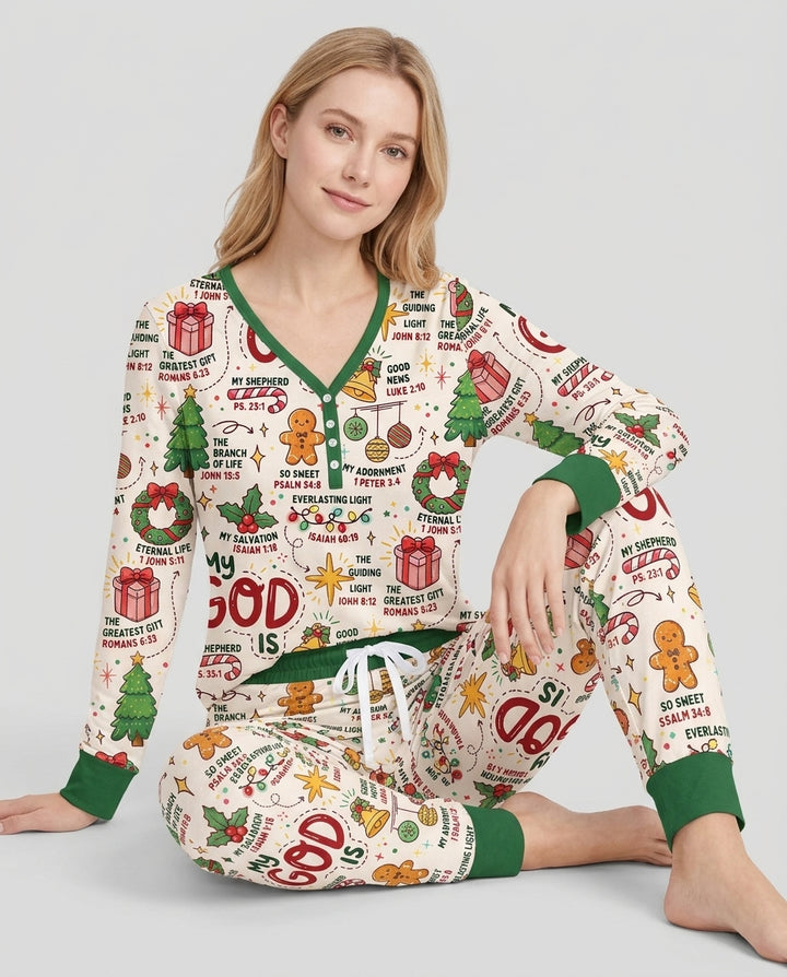 Christmas My God Is Bamboo Women Pajama Set