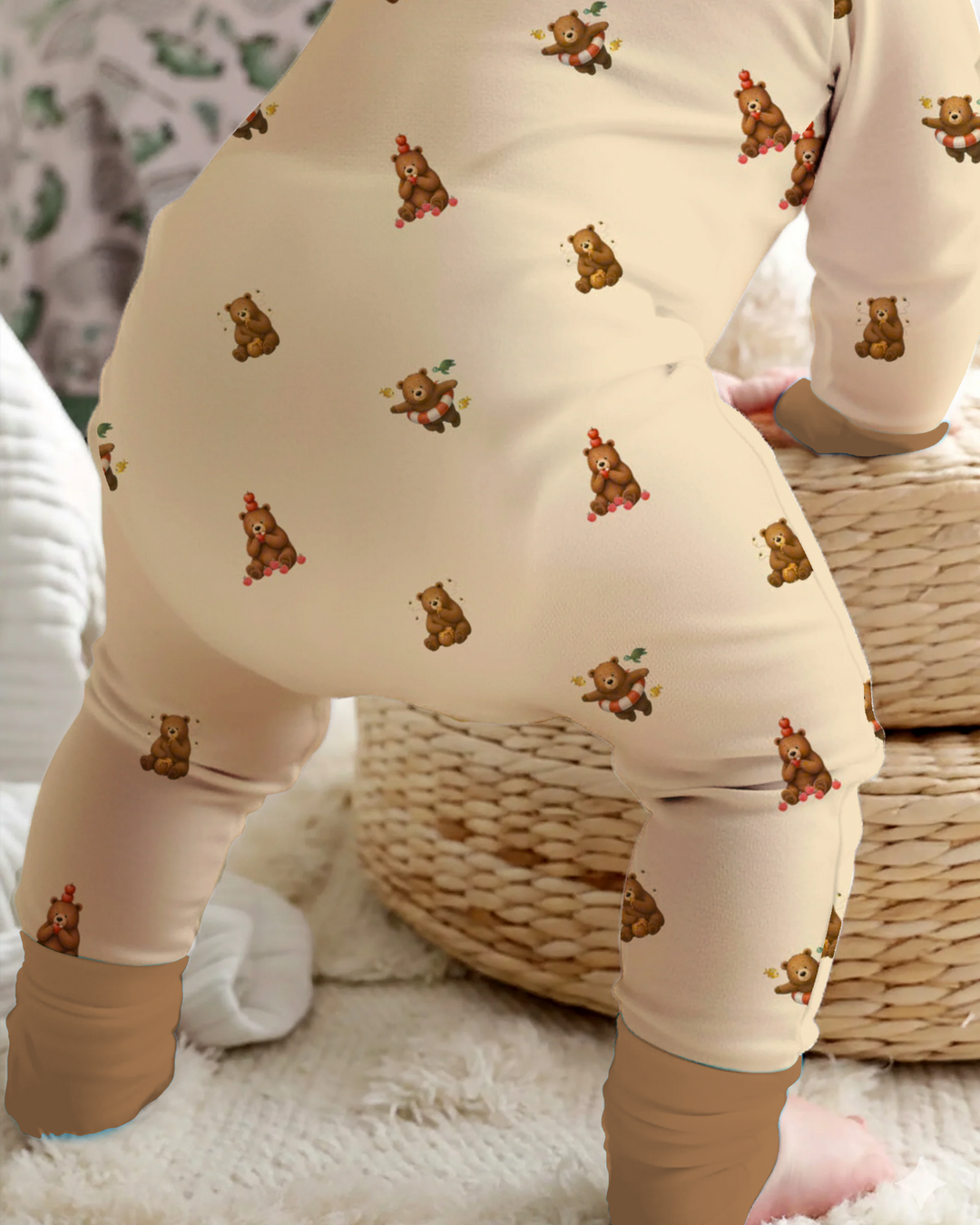 Woodland Campfire Crew Bamboo Convertible Zipper Romper