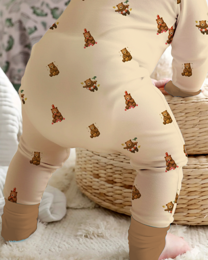 Woodland Campfire Crew Bamboo Convertible Zipper Romper