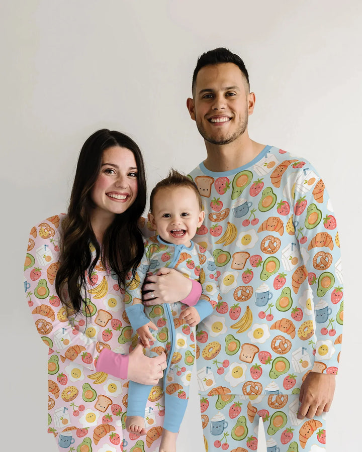 Breakfast Buddies Familien-Pyjama-Set aus Bambus für Damen