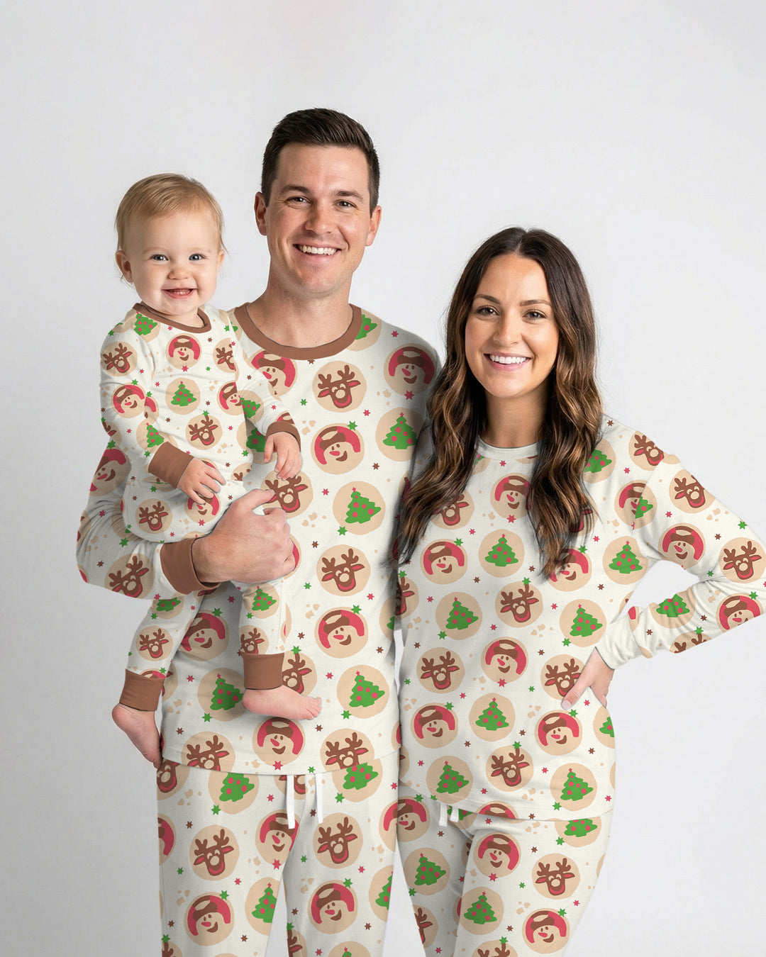 Holiday Cookie Party Family Matching Bamboo Two Piece Long Sleeve Pajama Set