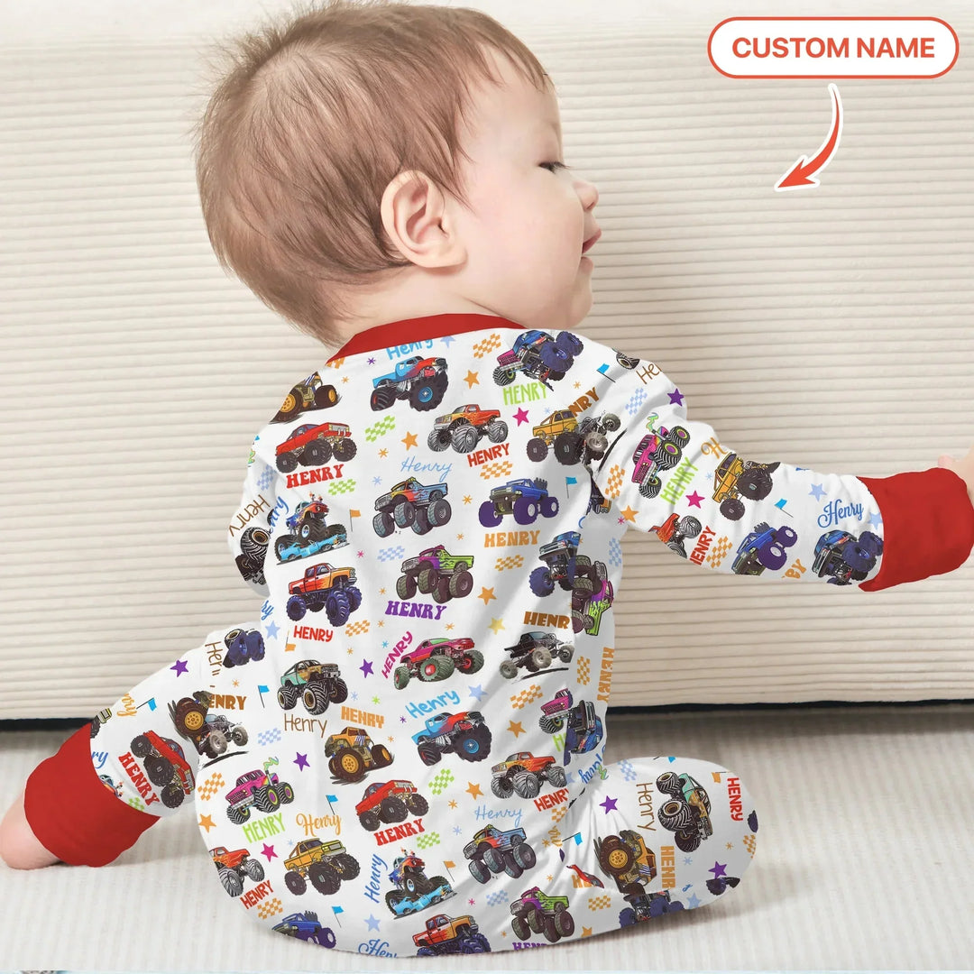 Monster Truck Custom Name Convertible Zippy , Monster Truck Custom Name Convertible Zippy - 0-3M
