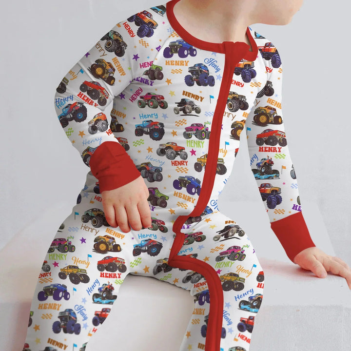 Monster Truck Custom Name Convertible Zippy , Monster Truck Custom Name Convertible Zippy - 0-3M