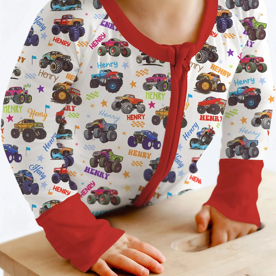 Monster Truck Custom Name Convertible Zippy , Monster Truck Custom Name Convertible Zippy - 0-3M