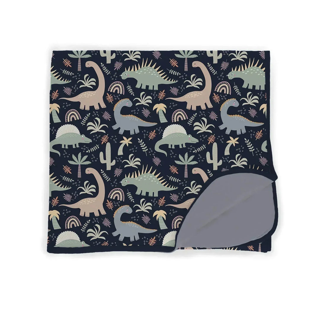 Navy Jurassic Jungle Toddler Blanket , Navy Jurassic Jungle Toddler Blanket - Default Title