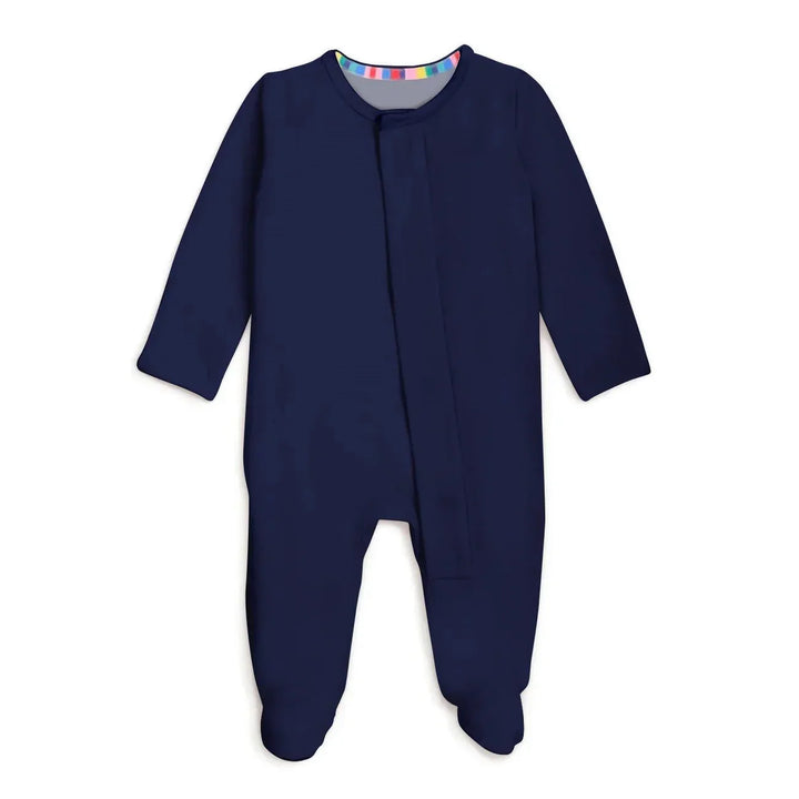 Navy Magnetic Footie Romper , Navy Magnetic Footie Romper - Newborn