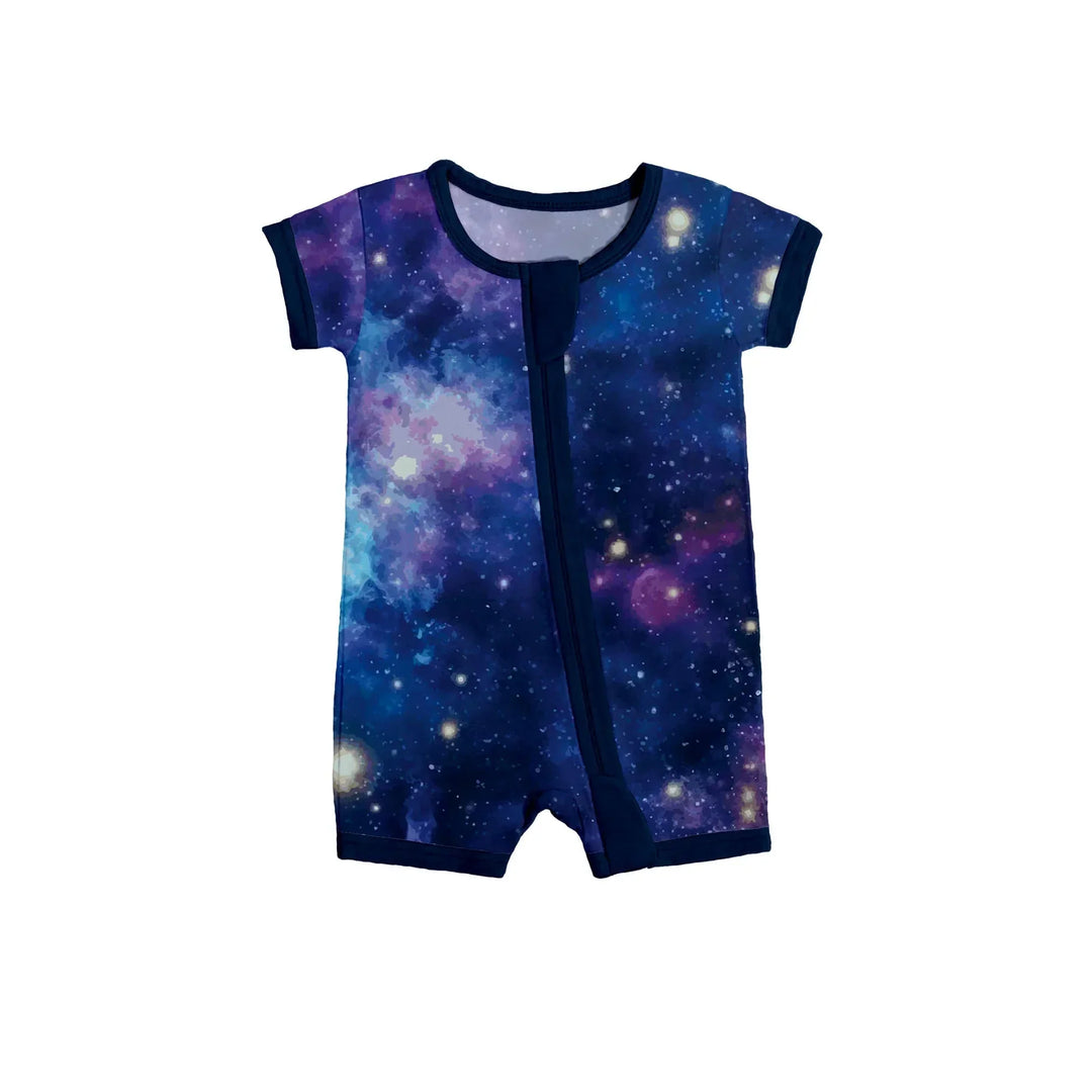 Nebula Shorty Zippered Romper , Nebula Shorty Zippered Romper - Newborn