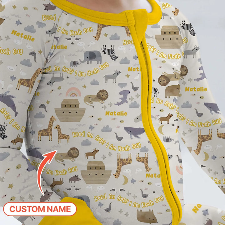 Need An Ark? I Noah Guy Custom Name Convertible Zippy , Need An Ark? I Noah Guy Custom Name Convertible Zippy - 0-3M