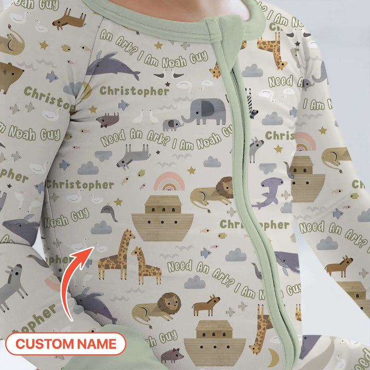 Need An Ark? I Noah Guy Custom Name Convertible Zippy , Need An Ark? I Noah Guy Custom Name Convertible Zippy - 0-3M