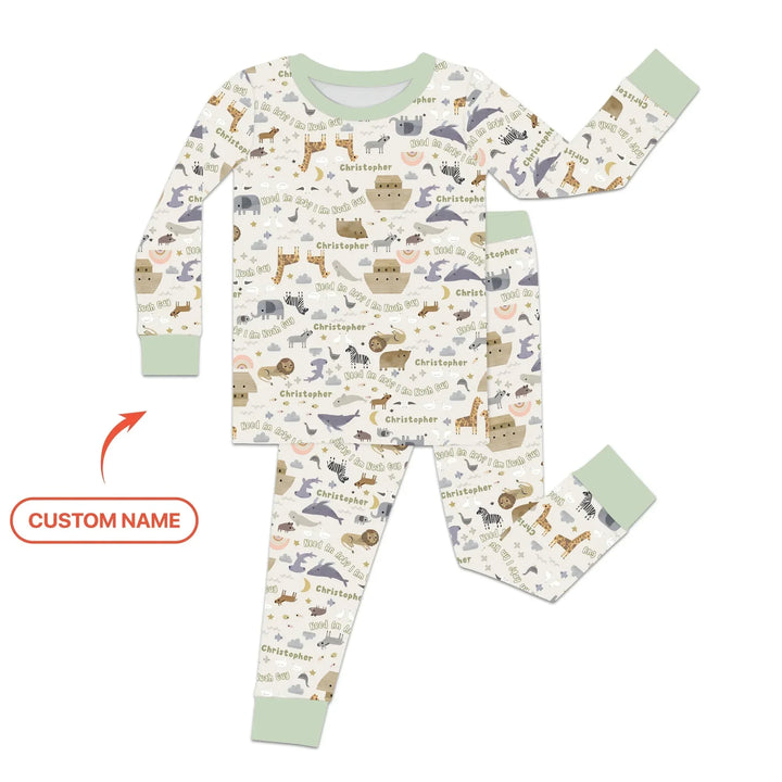 Need An Ark? I Noah Guy Custom Name Two Piece Long Sleeve Pajama Set , Need An Ark? I Noah Guy Custom Name Two Piece Long Sleeve Pajama Set - 12-18M
