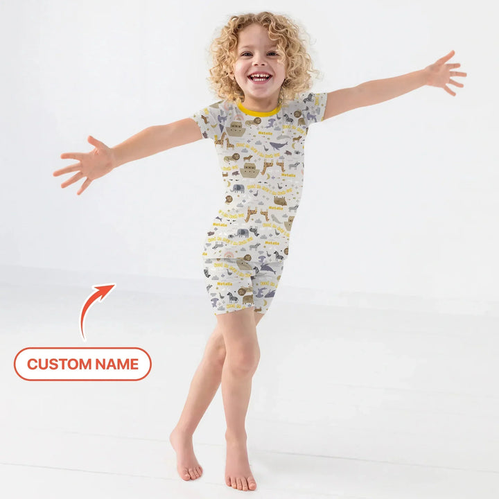 Need An Ark? I Noah Guy Custom Name Two Piece Short Sleeve Shorts Pajama Set , Need An Ark? I Noah Guy Custom Name Two Piece Short Sleeve Shorts Pajama Set - 12-18M