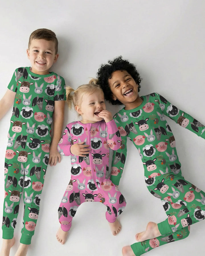 Zweiteiliges Langarm-Pyjama-Set mit Sommerfrüchten