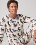 Playful Schnauzer Puppies Bamboo Men's Pajama Set