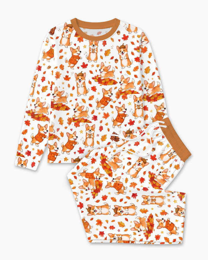 Happy Fall Corgis Bamboo Men's Pajama Set