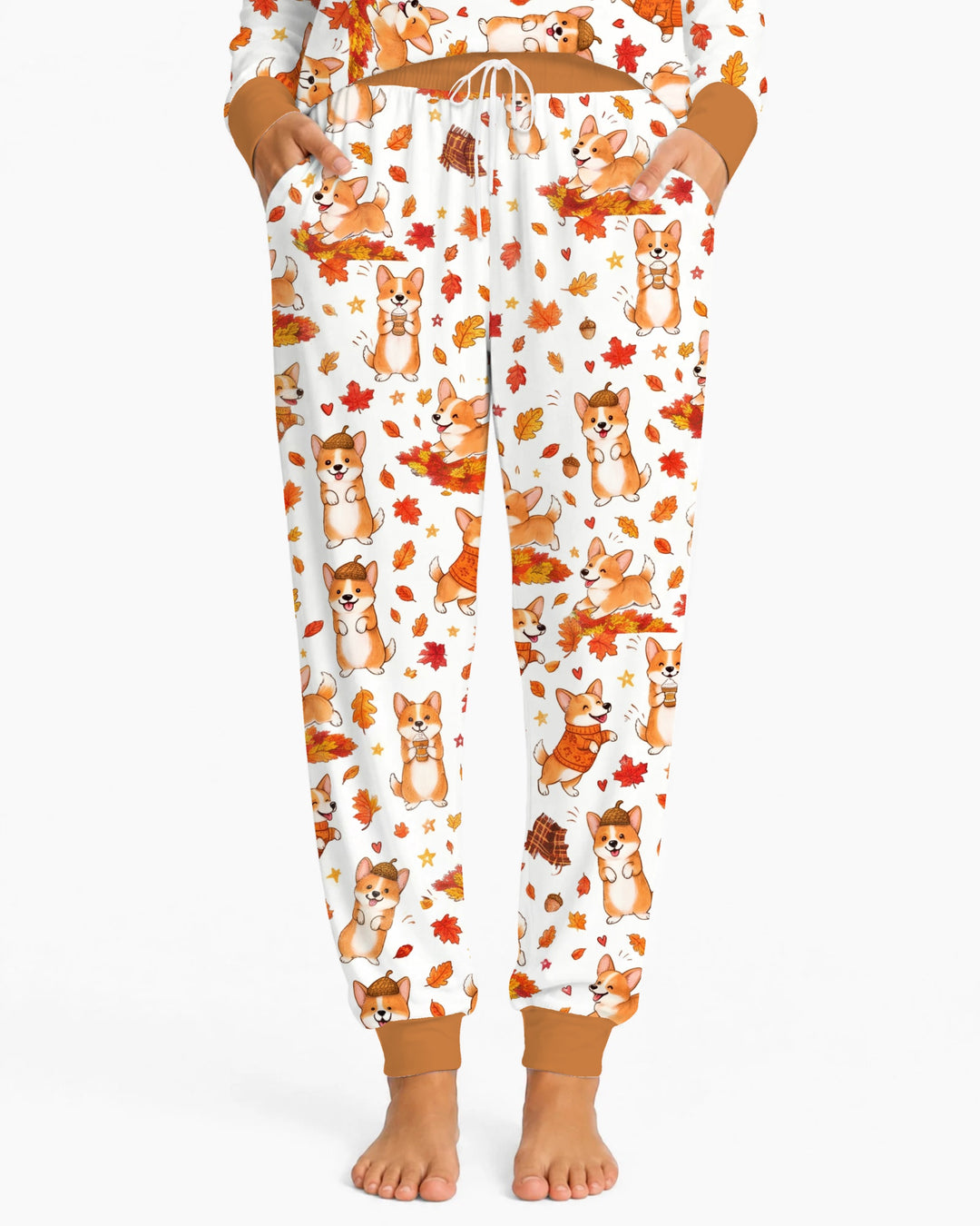 Happy Fall Corgis Bamboo Women Pajama Set