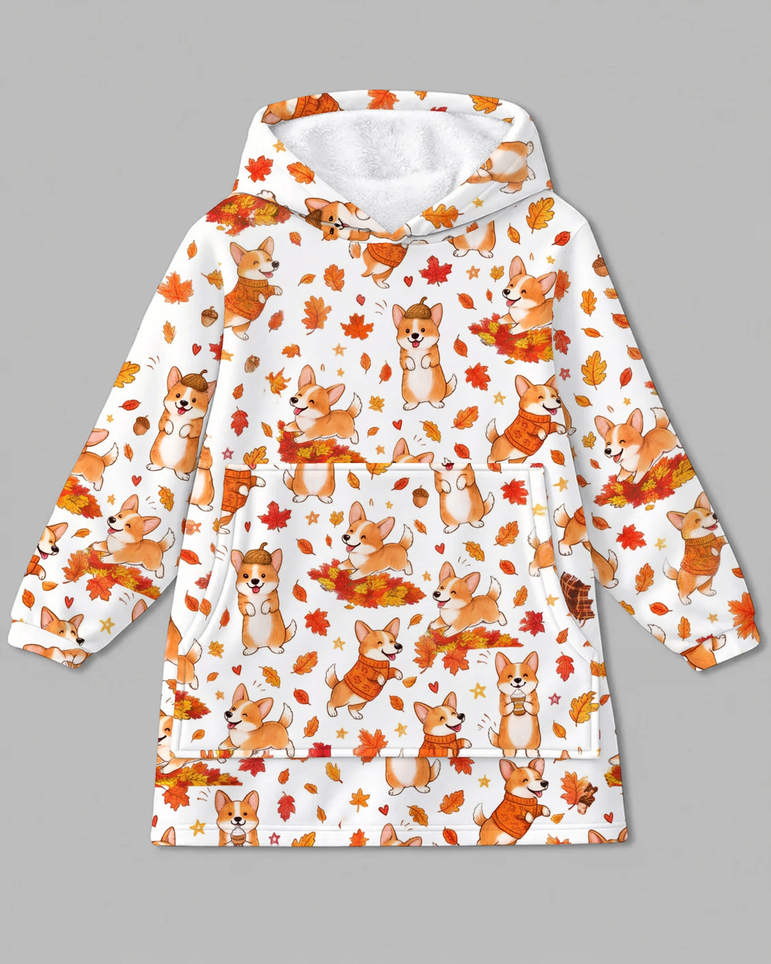 Happy Fall Corgis Bamboo Blanket Hoodie