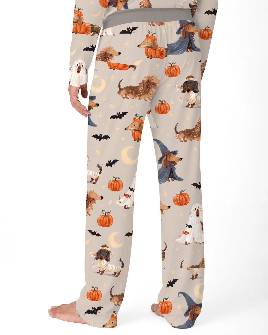 Spooky Dachshund Halloween Night Bamboo Men's Pajama Set