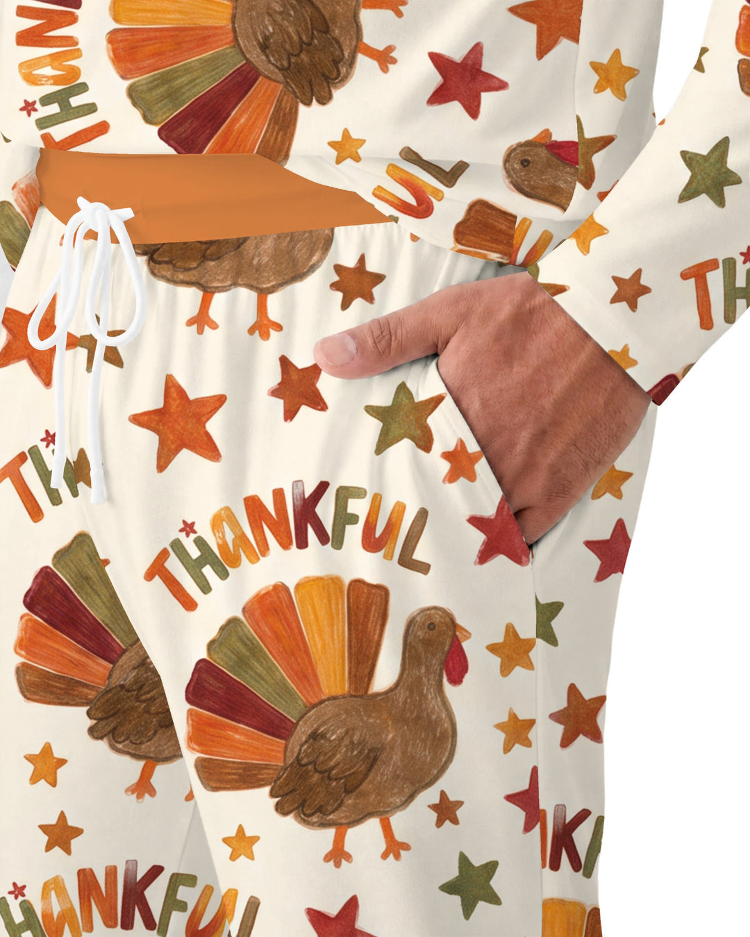 Thankful Turkey Autumn Stars Bamboo Men's Pajama Set