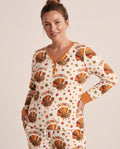 Thankful Turkey Autumn Stars Bamboo Women Pajama Set