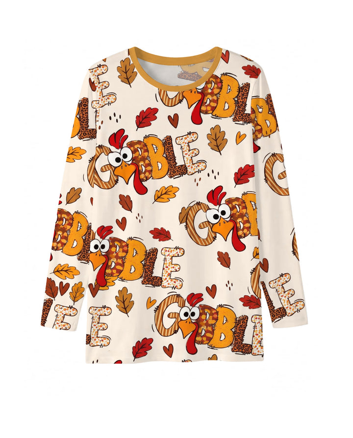 Gobble Turkey Fall Leaves Bamboo Men's Pajama Set